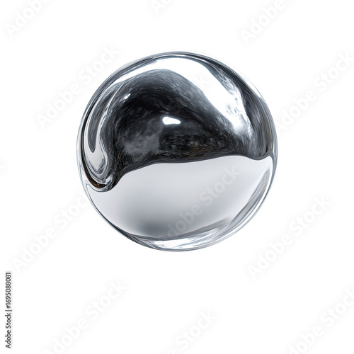 A perfect, highly reflective, metallic sphere