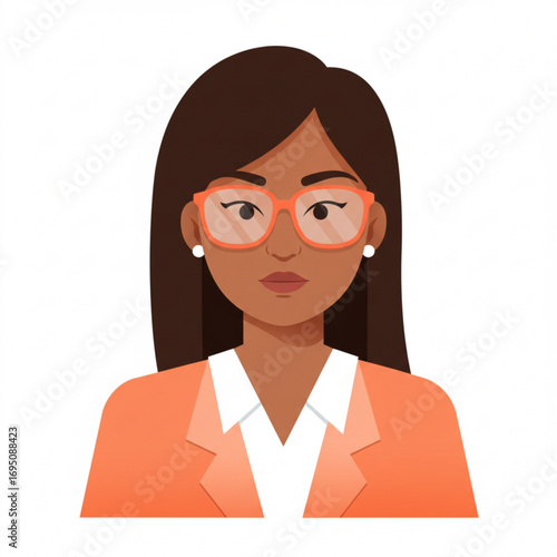 Latina businesswoman wearing glasses and formal attire  