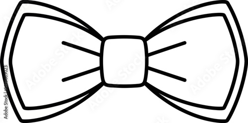 Elegant bow tie sketch with dual-line detailing for formal attire and event invitations
