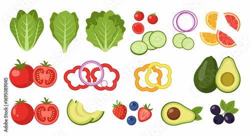 Cute fruits and vegetables cartoon characters bring healthy food to life for kids and adults alike