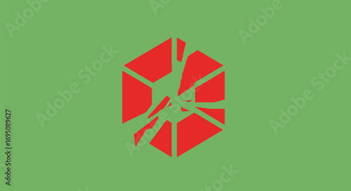 Shattered Red Cube: Symbol of Fragility and Breakdown.