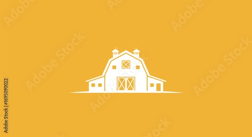 Rustic Barn House Farm Building Logo Design.