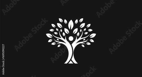 Tree of Life with Human Figure Symbolizing Growth and Connection.