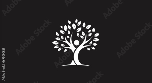 Humanitys Embrace: A Symbolic Tree of Life and Growth.