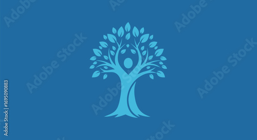 Stylized Tree of Life with an Integrated Human Figure.