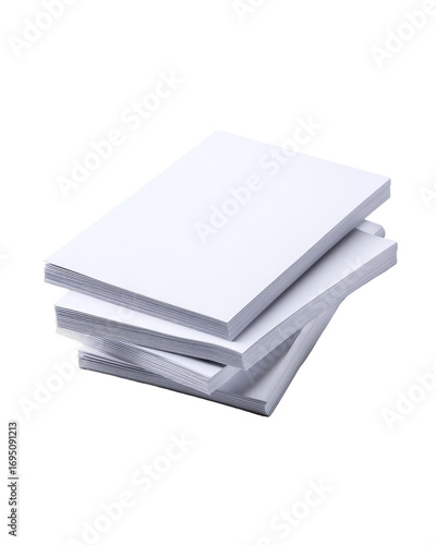 Stack of three blank white sheets of paper