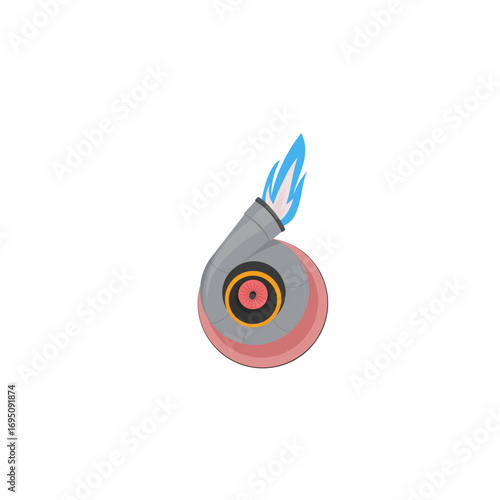 Turbo icon logo flat vector design