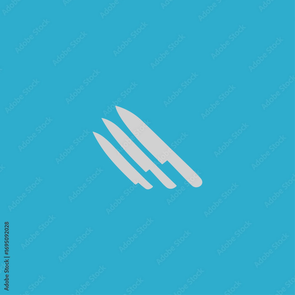 Obraz premium Cooking knifes icon logo flat vector design