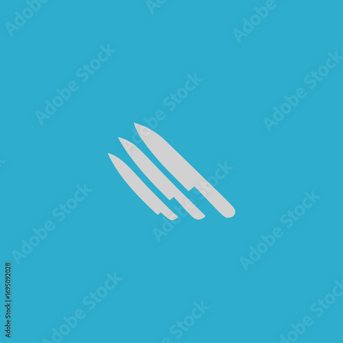 Cooking knifes icon logo flat vector design