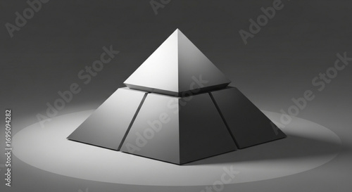 Stacked pyramid geometric structure abstract shape design rendering architecture construction art concept
