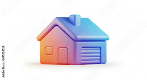 3d house illustration for real estate property home building and construction investment and mortgage concept