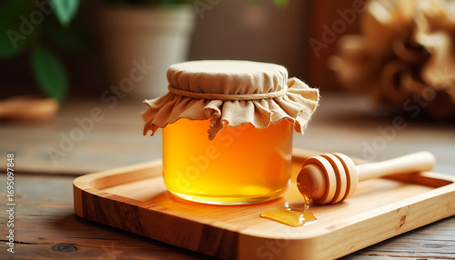 jar of honey dipper