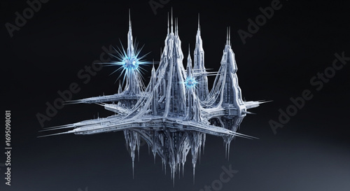 Futuristic monorail station design concept for modern city transportation system and urban transit hub idea