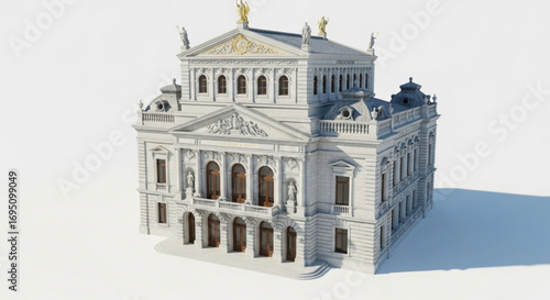 Detailed architectural rendering of semper opera house in dresden