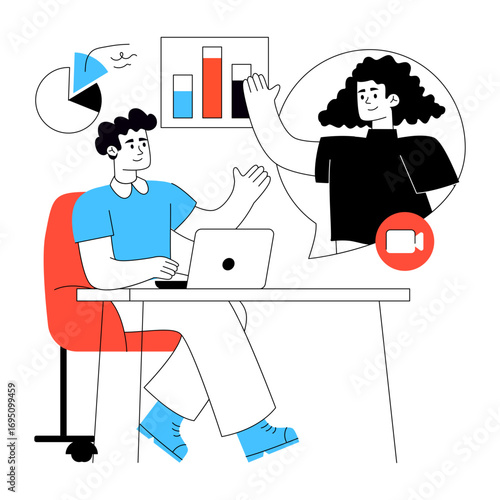 Premium download illustration of video chat