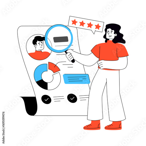 Avatar under magnifying glass, concept of understanding customer