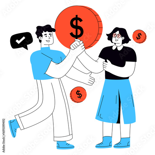 An illustration design of financial partnership