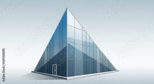Glass pyramid building for modern architecture and innovative design concepts for business