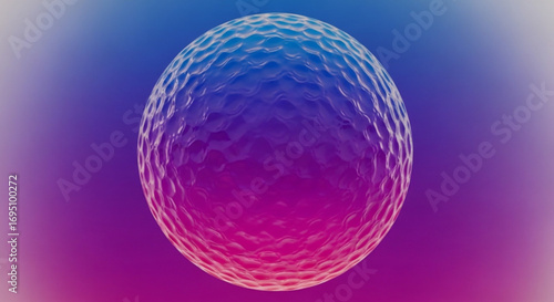 Abstract textured sphere with blue and pink gradient, creating a visually captivating and modern design element for various applications
