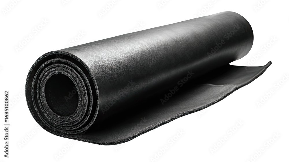 Fototapeta premium Rolled black rubber sheet