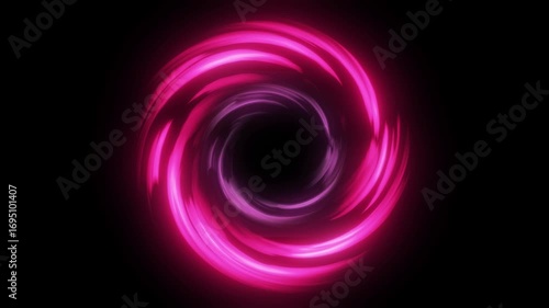 Abstract Space Tunnel  Energy Vortex Flow Black Hole Glow Portal Circle Rotation Seamless Loop 4K Animation