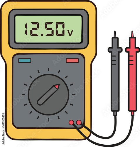 Digital Multimeter Vector Illustration Design