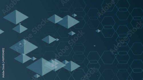 Abstract geometric blue background with triangles and modern design elements
