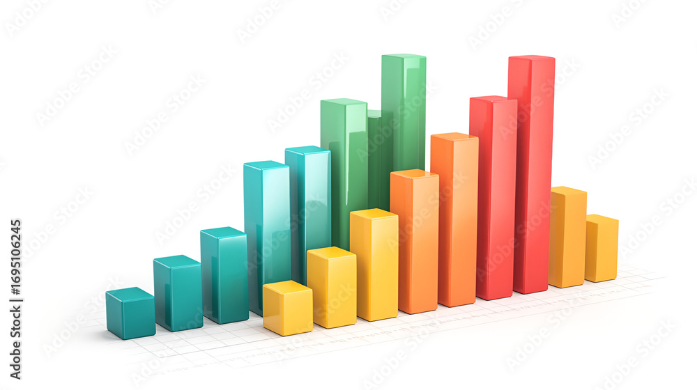 Fototapeta premium Quarterly sales target versus actual results bar chart infographic