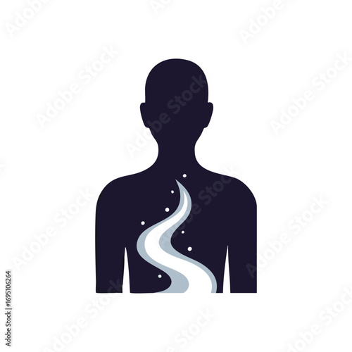 Cosmic Inner Stream. Depicts a personal path, revealing the spirit's winding route and sparkling life force within. Symbolizes growth, awareness, and introspection.