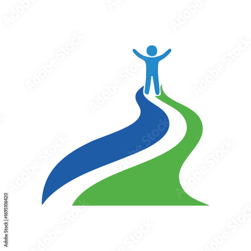 Victory at Crossroads. A triumphant individual stands on converging routes, symbolizing success, pivotal moments, and the boundless future ahead.