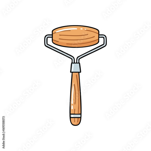 Facial Roller Skincare Tool Illustration. This elegant beauty implement promotes serenity and well-being. Utilize this therapeutic device for rejuvenating personal care and a radiant appearance.