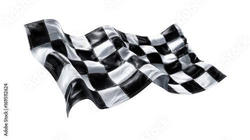 Checkered finish flag, billowing