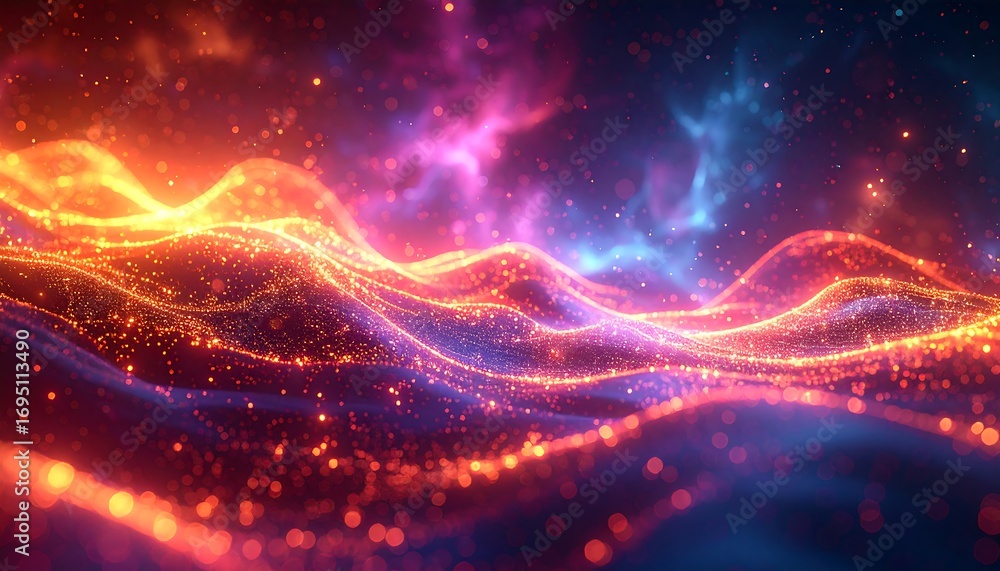 Fototapeta premium Abstract glowing waves of light
