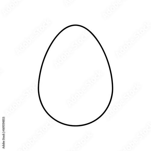Simple outline drawing of an egg shape on transparent background