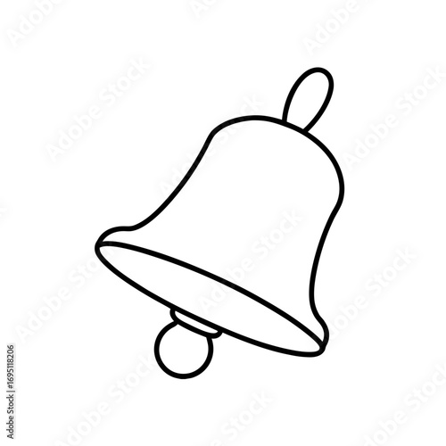 Simple line drawing of a ringing bell icon on transparent background