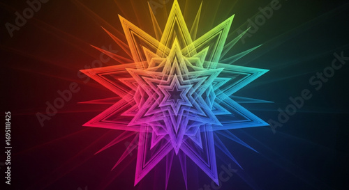 A mesmerizing display of vibrant colors emanating from a central starburst, creating a captivating visual spectacle
