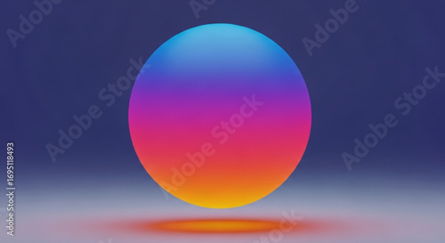 Gradient sphere with a smooth transition of colors creating a visually appealing and modern aesthetic on dark background