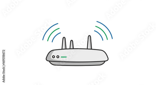 Wireless router icon, representing network connectivity and modern communication technology