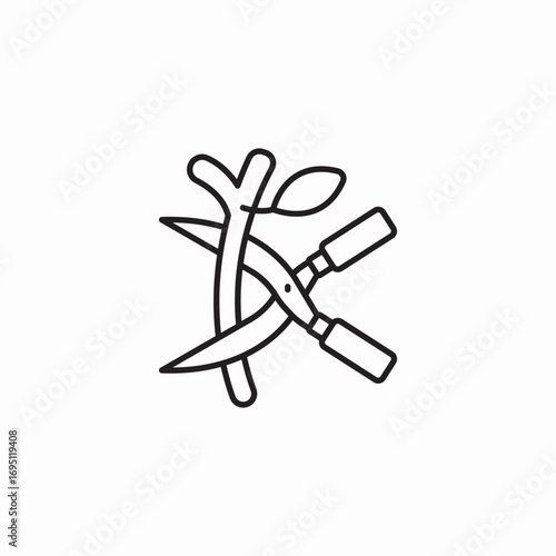 branch pruning shears icon sign vector