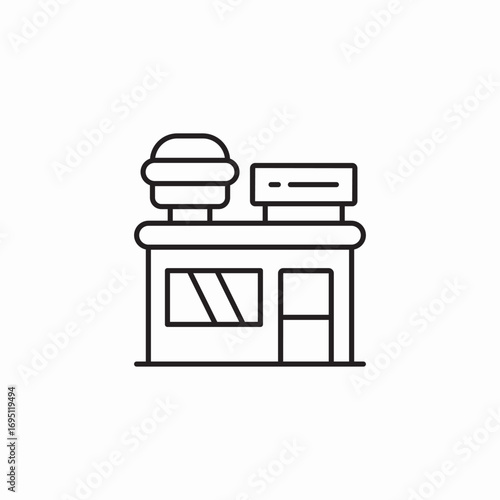 burger joint building icon sign vector