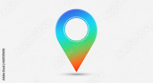 Colorful location pin icon with a modern design for maps and navigation purposes usage