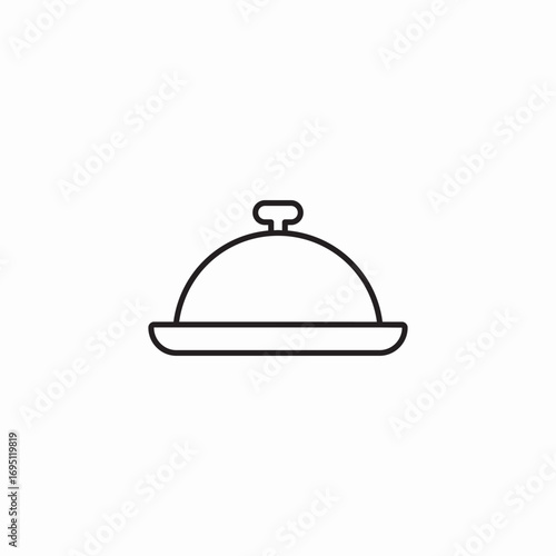covered food tray icon sign vector