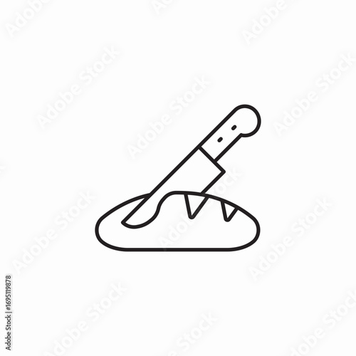 cutting bread loaf icon sign vector