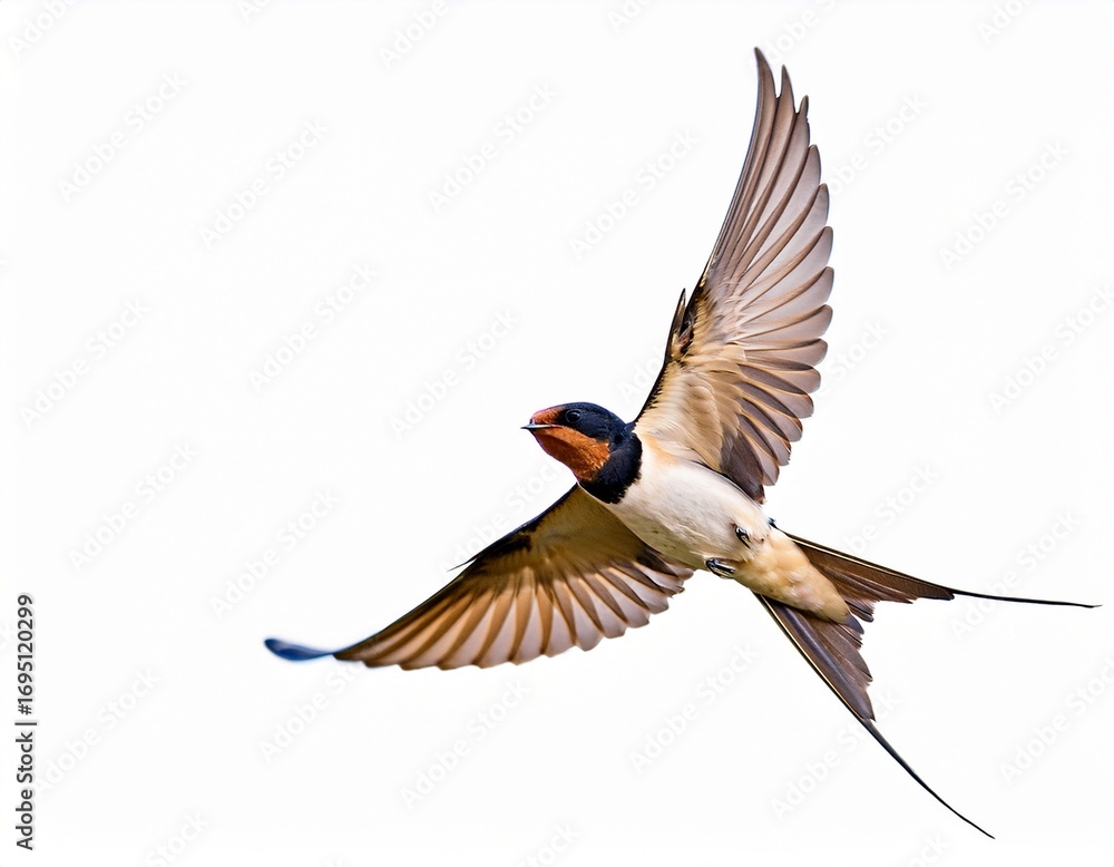 Obraz premium swallows flying isolated on white background