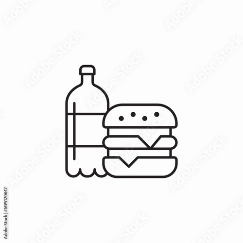 hamburger and soda icon sign vector