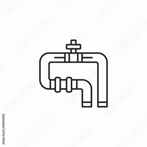 industrial pipe valve icon sign vector