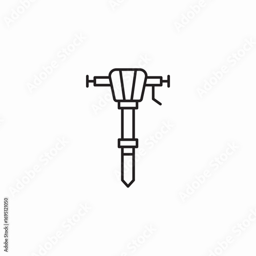 jackhammer tool icon icon sign vector