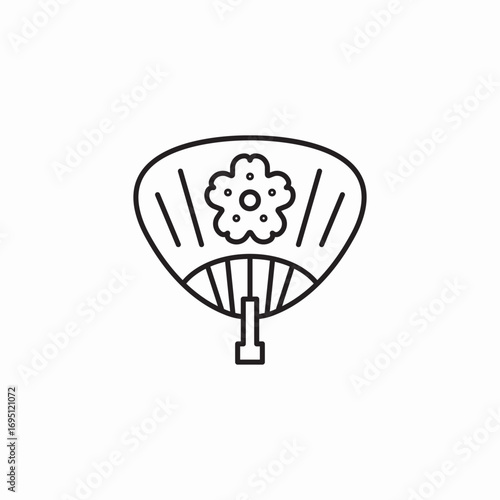 japanese hand fan icon sign vector