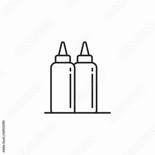 ketchup mustard bottles icon sign vector