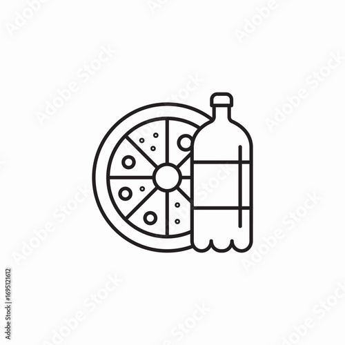 pizza and soda icon sign vector
